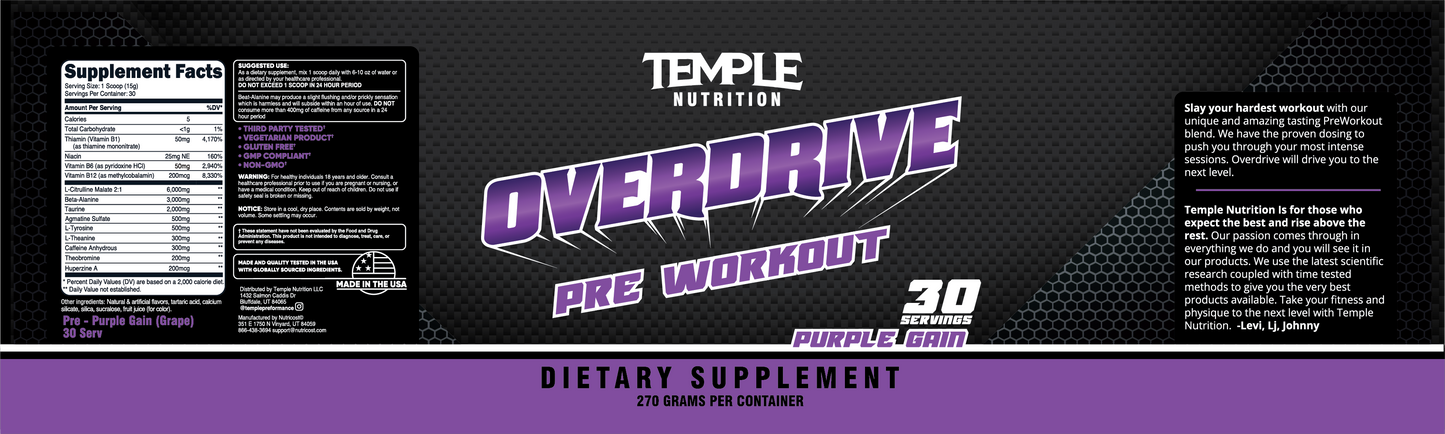 OVERDRIVE Pre Workout